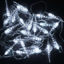 Гирлянда C 23451-906 (100) “Сосулька”, 28 лампочек, 5 метров, белая, в пакете 