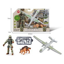 Військовий набір F 9-2 (240/2) безпілотник, фігурка військового, собака, зброя, в коробці 