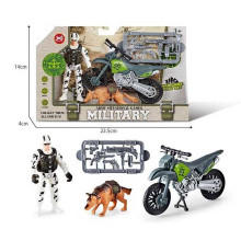 Військовий набір F 9-1 (240/2) мотоцикл, фігурка військового, собака, зброя, в коробці 