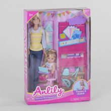 Кукла 99246 (36/2) “Учитель”, ребенок, мебель, аксессуары, в коробке 