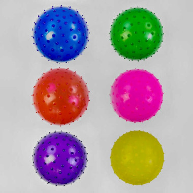 Мяч резиновый массажный С 40285 (400) 6 цветов, диаметр 24 см, 70 грамм  