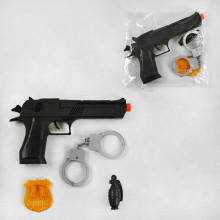 Пістолет 6137-6 (288/2) тріскачка, наручники, жетон, у пакеті 
