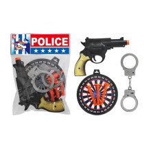 Поліцейський набір 08-21 (288/2) пістолет, мішень, силіконові патрони, наручники, у пакеті 