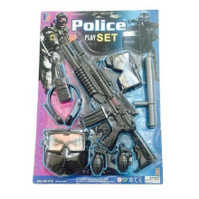Поліцейський набір AK 012 (24/2) автомат, гранати, маска, окуляри, рація, на листі 
