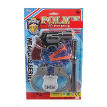 Поліцейський набір 2323-14 (168/2) револьвер, патрони, наручники, палиця, значок, на листі 