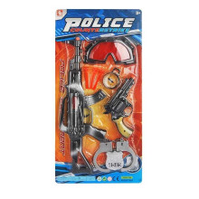 Поліцейський набір 13-8 (60/2) автомат, пістолет, захисні окуляри, наручники, компас, жетон, патрони з присосками, на листі 