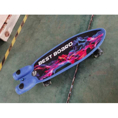 Скейтборд S-00605 Best Board (4) с музыкой и дымом, USB зарядка, аккумуляторные батарейки, колеса PU со светом 60х45мм  