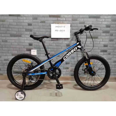 Детский магниевый велосипед 20`` CORSO «Speedline» MG-64713 (1) магниевая рама, дисковые тормоза, дополнительные колеса, собран на 75  